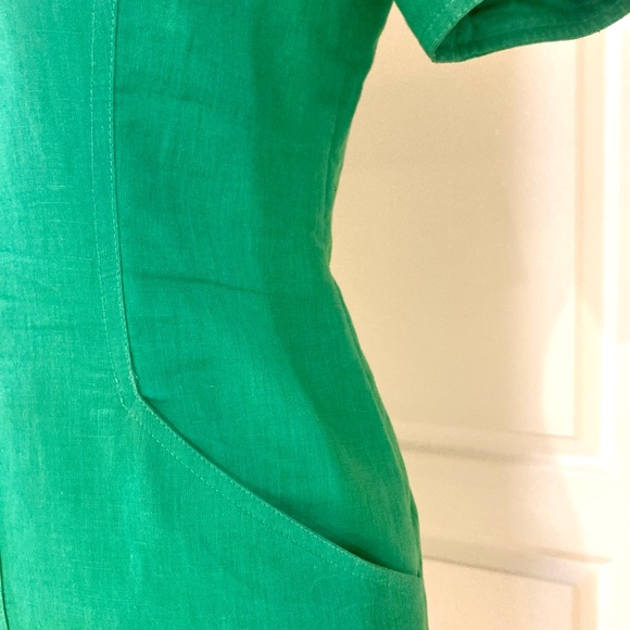 St. Gillian 80’s linen dress, size 8, fully lined, back zip, dry clean - Picture 3 of 8